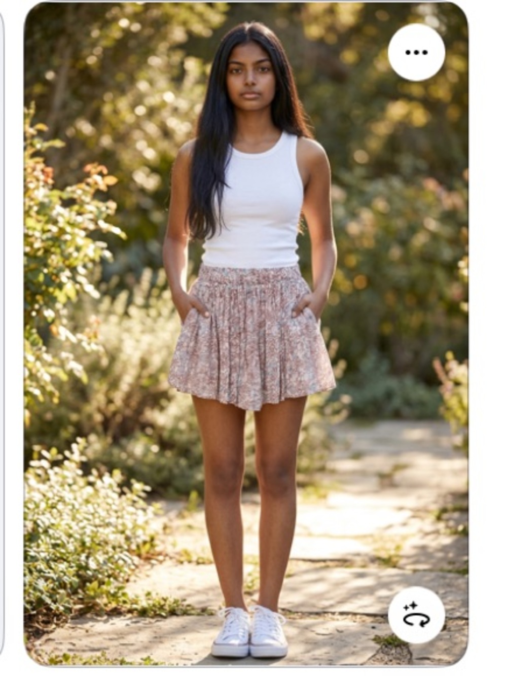 Joie Floral Purple and Blue Aeria Pleated A Line Shorts Oasis